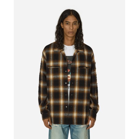 Brand New Checkered Shirt Brown On Hand Now