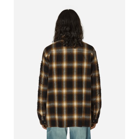 Brand New Checkered Shirt Brown On Hand Now