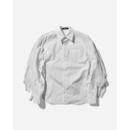 Brand New Women's Layered Georgette Longsleeve Shirt White On Hand Now