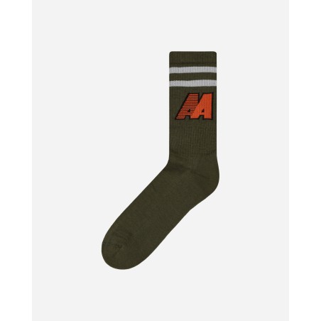 Brand New AA Logo Socks Army Green New Stock