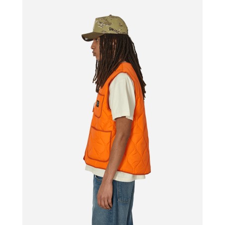 Brand New Quilted Nylon Shell Vest Orange