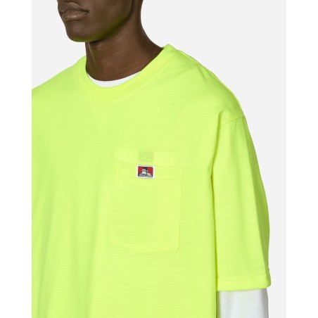 Brand New Heavy Duty Classic Label Pocket T-Shirt Hi Vis Green Limited Stock