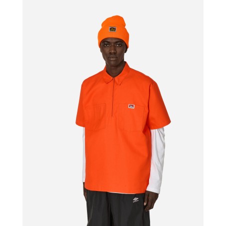 Brand New Solid 1/2 Zip Shortsleeve Shirt Orange Just In