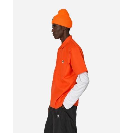 Brand New Solid 1/2 Zip Shortsleeve Shirt Orange Just In