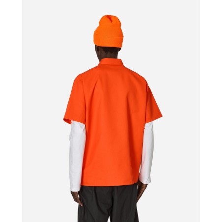 Brand New Solid 1/2 Zip Shortsleeve Shirt Orange Just In