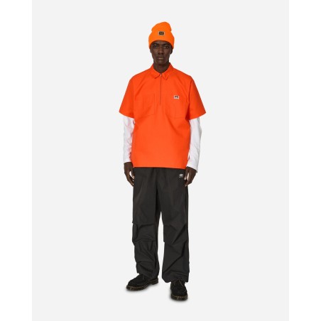 Brand New Solid 1/2 Zip Shortsleeve Shirt Orange Just In