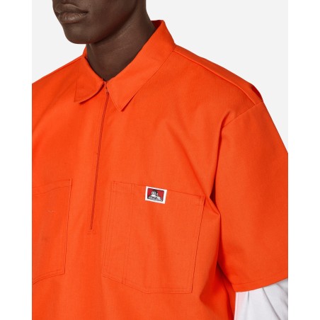 Brand New Solid 1/2 Zip Shortsleeve Shirt Orange Just In