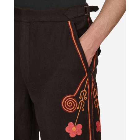 Brand New Rancher Embroidered Trousers Brown New Collection