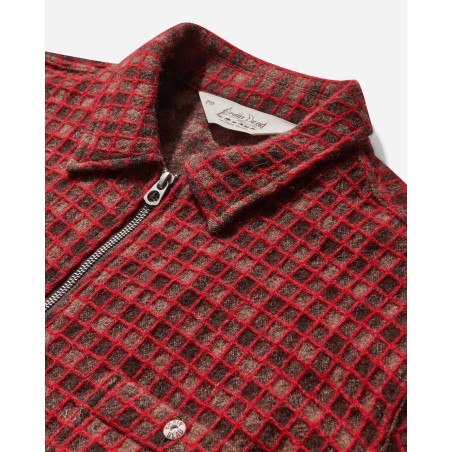 Brand New Men's Check Mate Flannel Zip Shirt Red Ready for Shipment