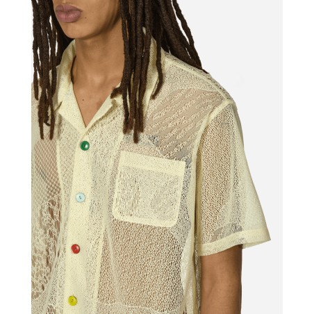 Brand New Engineered Mesh Button Shirt Natural