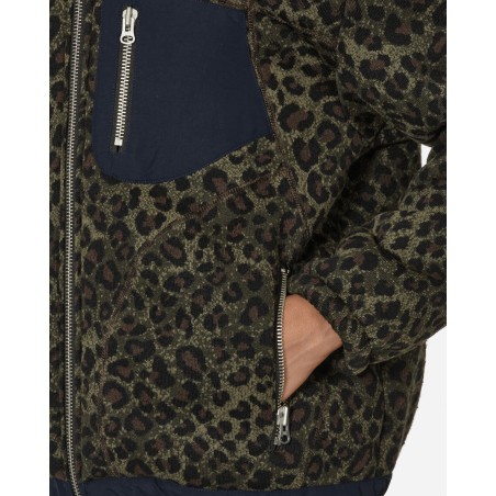 Brand New Leopard Reverse Sherpa Jacket Olive Available Now