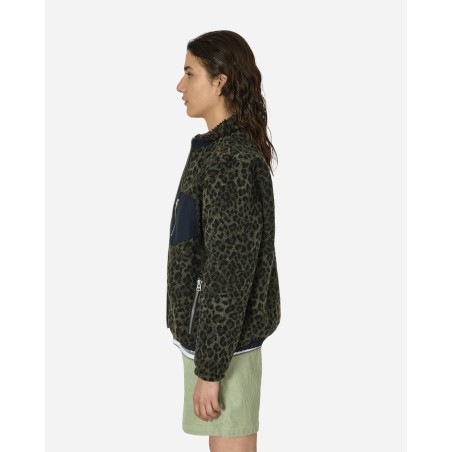 Brand New Leopard Reverse Sherpa Jacket Olive Hot New Item