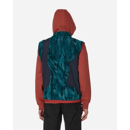 Brand New Organic Paneled Fur Vest Blue Fresh Release