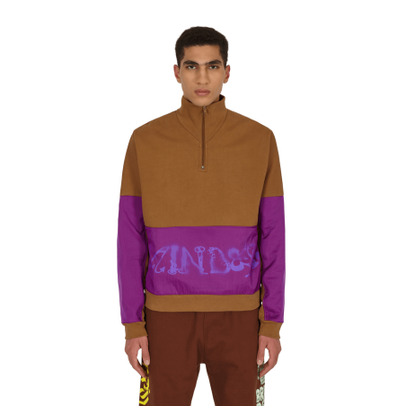 Brand New Sinister Screw Overlay Half Zip Sweatshirt Brown Limited Stock