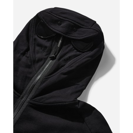 Brand New Men's Diagonal Raised Fleece Goggle Zipped Hoodie Black Limited Stock