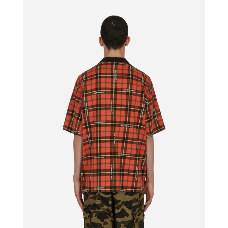 Brand New Bape Logo Check Polo Shirt Red