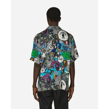 Brand New Comic Art Open Collar Shirt Multicolor Available for Immediate Shipping