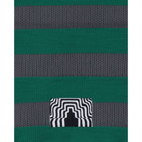 Brand New Poly Knit Stripe Scarf Green Immediate Availability