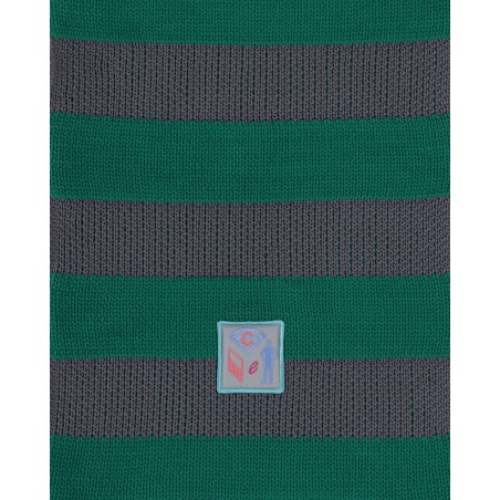 Brand New Poly Knit Stripe Scarf Green Immediate Availability