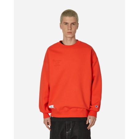 Brand New WTAPS Academy Crewneck Sweatshirt Orange Immediate Availability