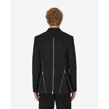 Brand New Zipped Wool Blazer Black Available for Immediate Shipping