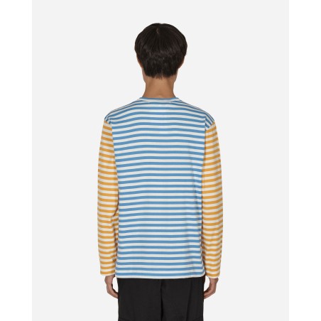 Brand New Bi-Color Stripe Longsleeve T-Shirt Blue Limited Stock