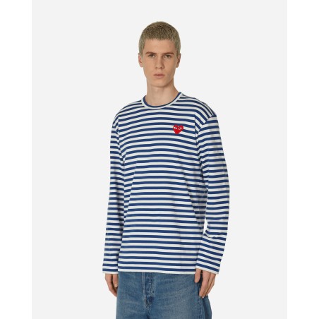 Brand New Heart Striped Longsleeve T-Shirt Navy Just Launched