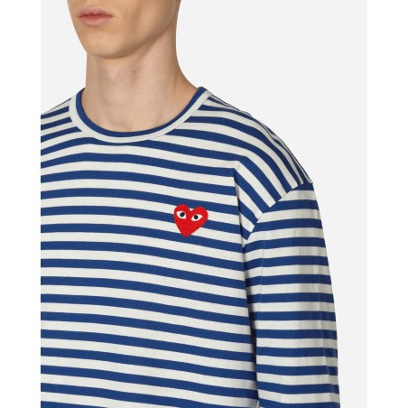 Brand New Heart Striped Longsleeve T-Shirt Navy Just Launched