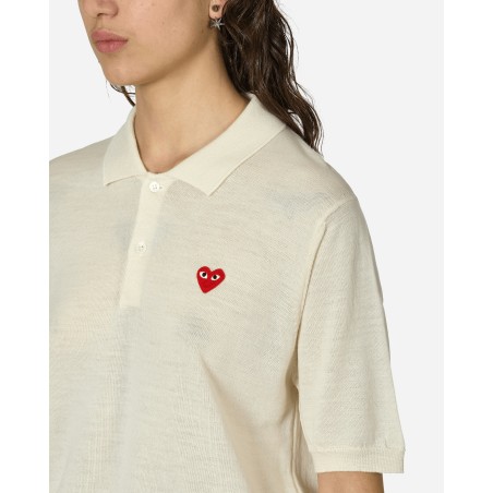 Brand New Red Heart Polo Sweater Off White New Collection