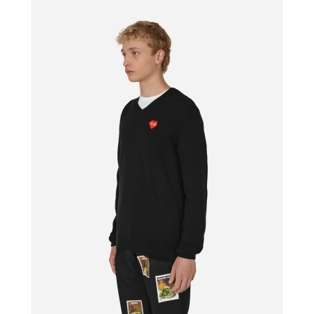 Brand New Invader Heart V-Neck Sweater Black Available for Immediate Shipping