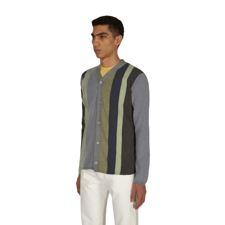 Brand New V-Neck Striped Cardigan Black Available for Immediate Shipping