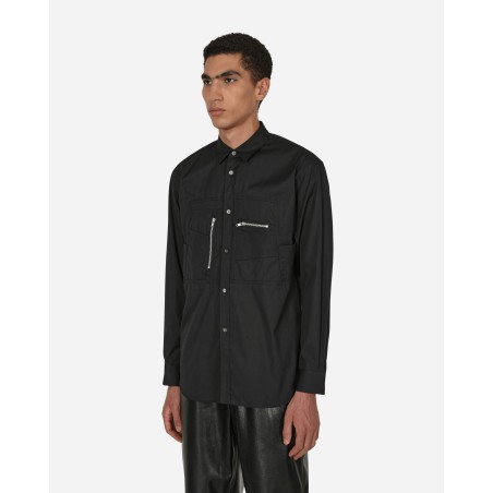 Brand New Poplin Zip Shirt Black On Hand Now