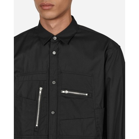 Brand New Poplin Zip Shirt Black On Hand Now