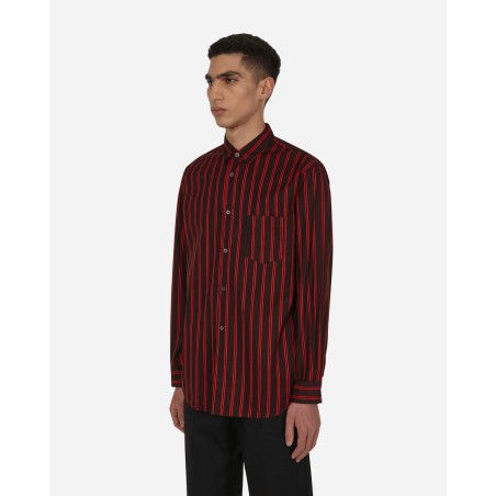 Brand New Yarn Dyed Stripe Shirt Black Latest Edition