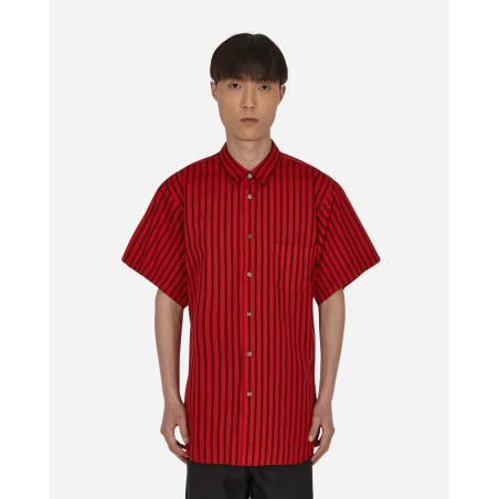 Brand New Stripe Shortsleeve Shirt Red On Hand Now