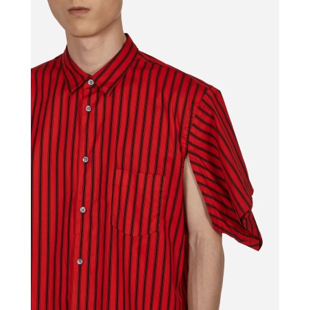 Brand New Stripe Shortsleeve Shirt Red On Hand Now