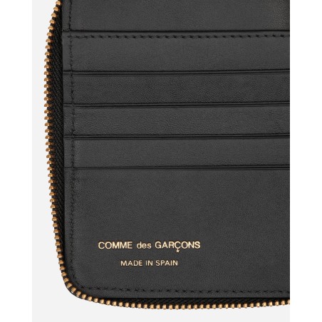 Brand New Embossed Leather Zip-Around Wallet Black Immediate Availability